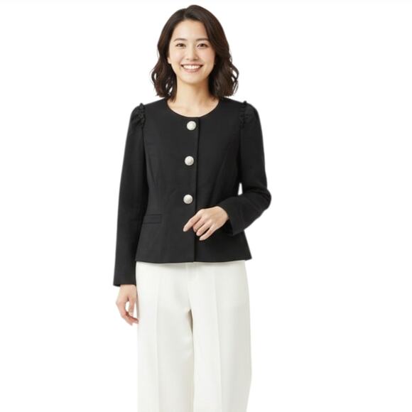 kate spade Jackets & Blazers - Kate Spade Womens Blazer Size 6 Black Quiet Luxury Chic Crystal Button Jacket